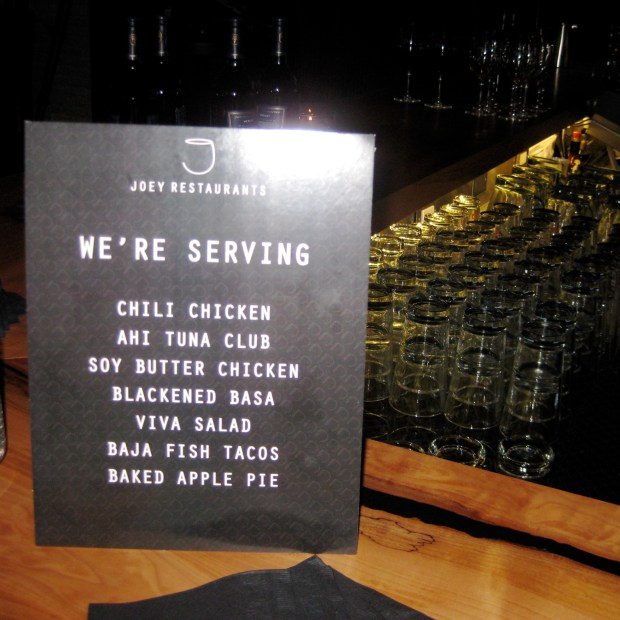 Joey Bby launch menu