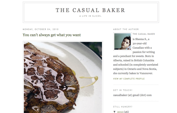 Casual Baker food blog