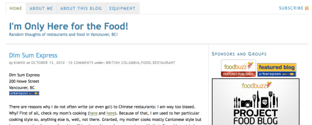 I'm Only Here For the Food - food blog