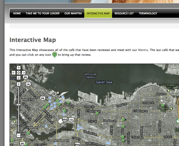 CoffeeVancouver's interactive map