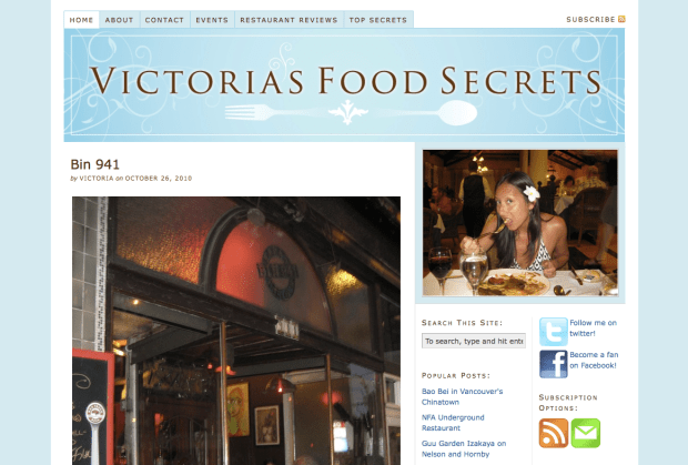 Victoria's Food Secrets