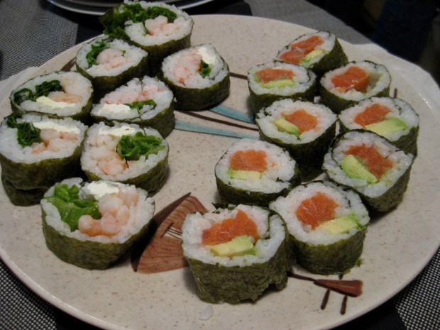 Homemade sushi can be so colourful!