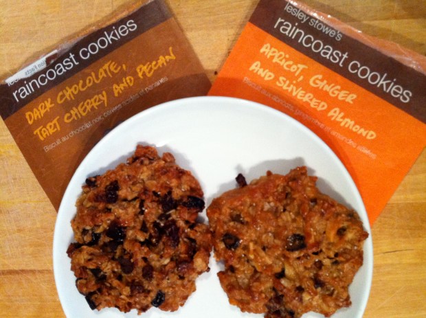 Two of Lesley Stowe's new Raincoast cookie flavours