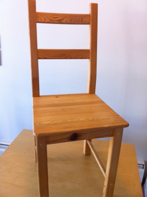 BEFORE: a plain ikea chair
