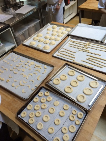 Puff pastry all trayed up for the oven.