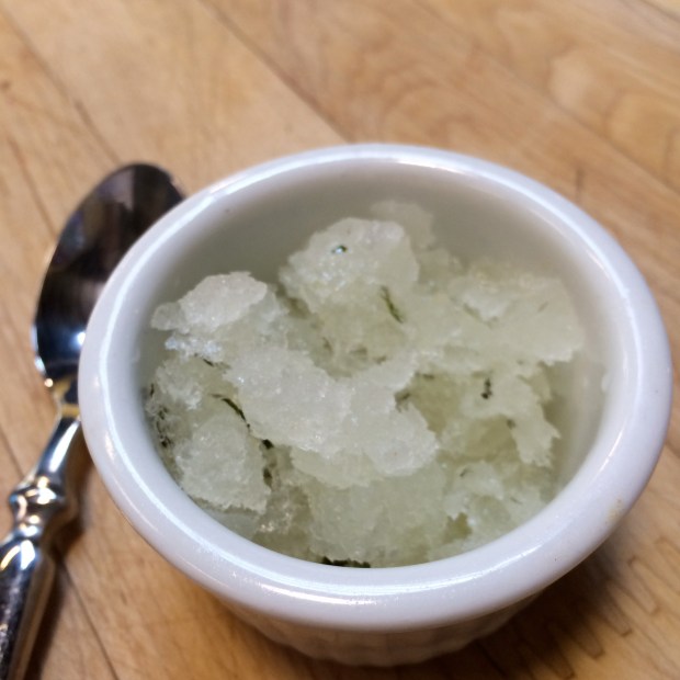 Lemon granita. SO refreshing on a hot day. 