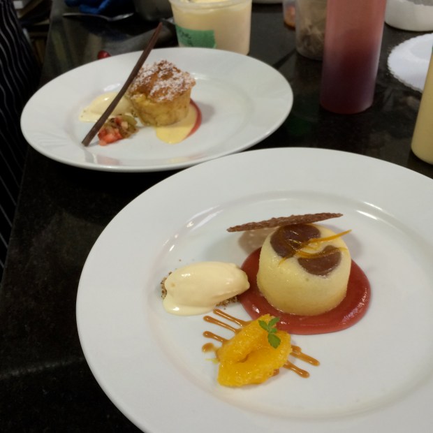 The Chef's plates, demonstrated, and now we mirror the plating. 