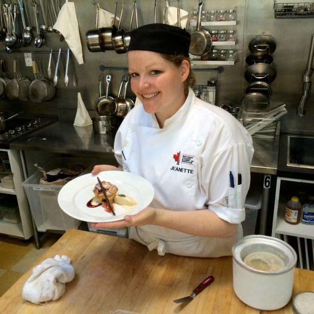 Me and one of my plates! I managed to pause for a second to have a photo, the dessert service was a quick paced exercise.