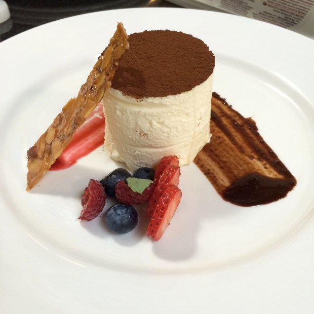 Tiramisu. I think this is Chef's demonstration, it's too perfect to have been mine, all the photos are starting to blur together. Essentially she plates a dessert and we had to copy it, EXACTLY.