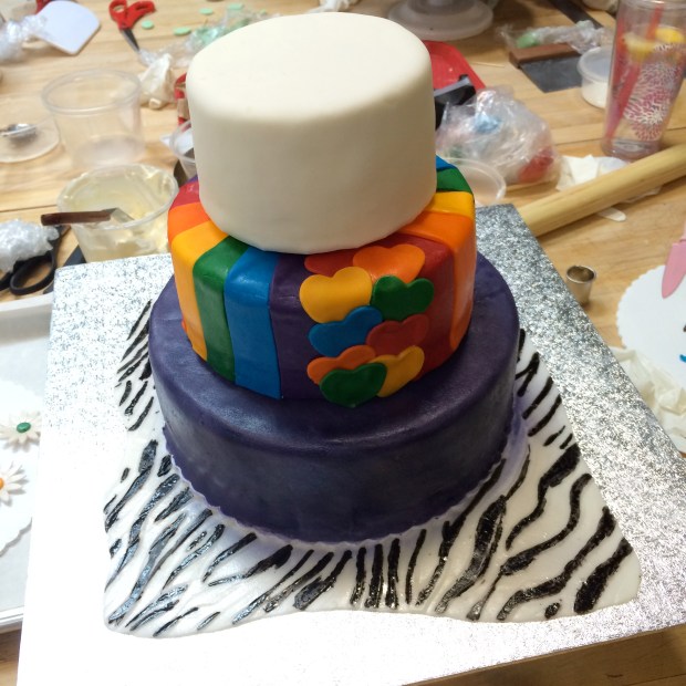 All three tiers are stacked!